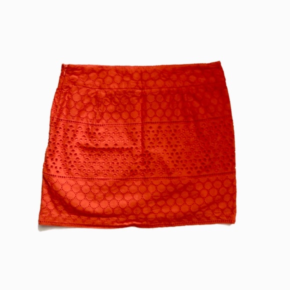 BANANA REPUBLIC | ORANGE EYELET SKIRT | SIZE 12 - Picture 1 of 6